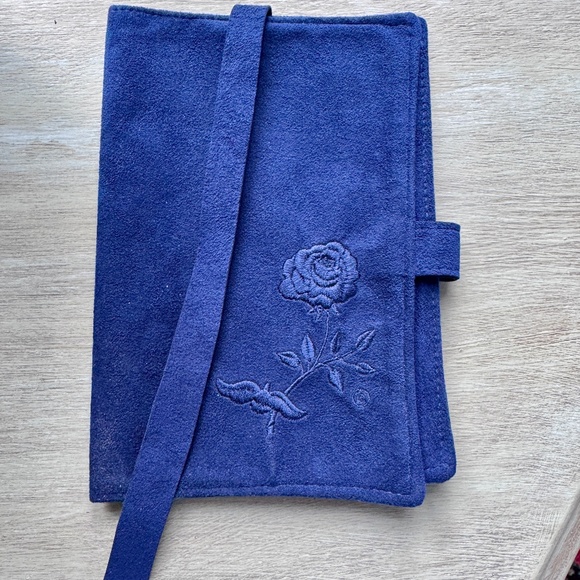 Suede Leather Journal /Book Cover Royal Blue - Picture 1 of 4